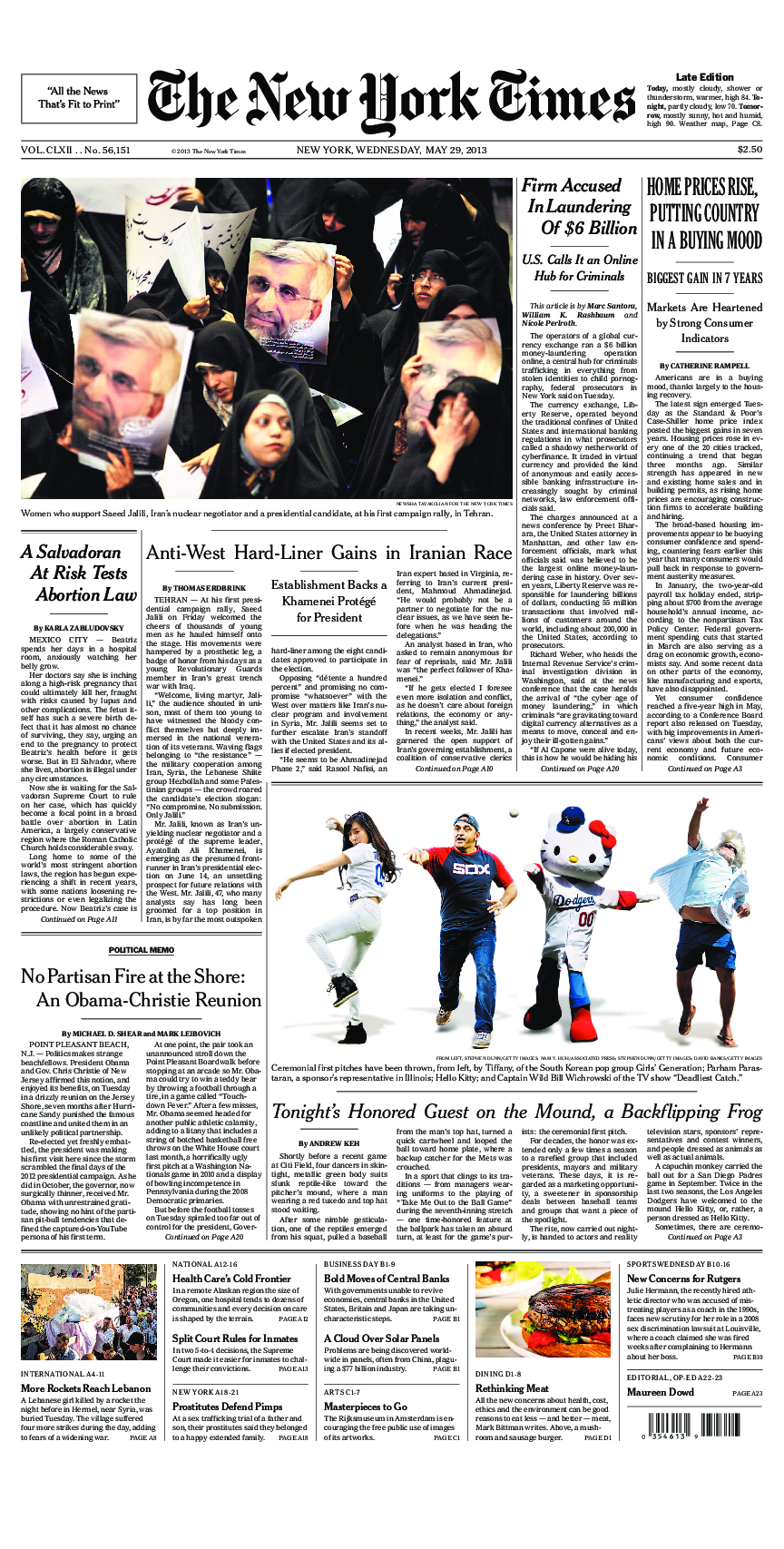 Prima-pagina-New-York-Times-del-2013-05-29