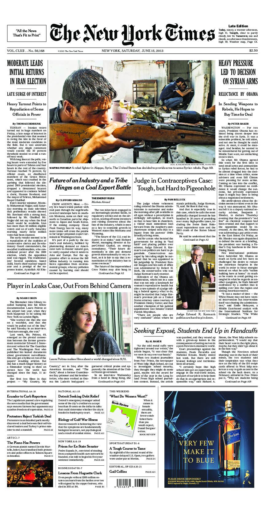 Prima-pagina-New-York-Times-del-2013-06-15