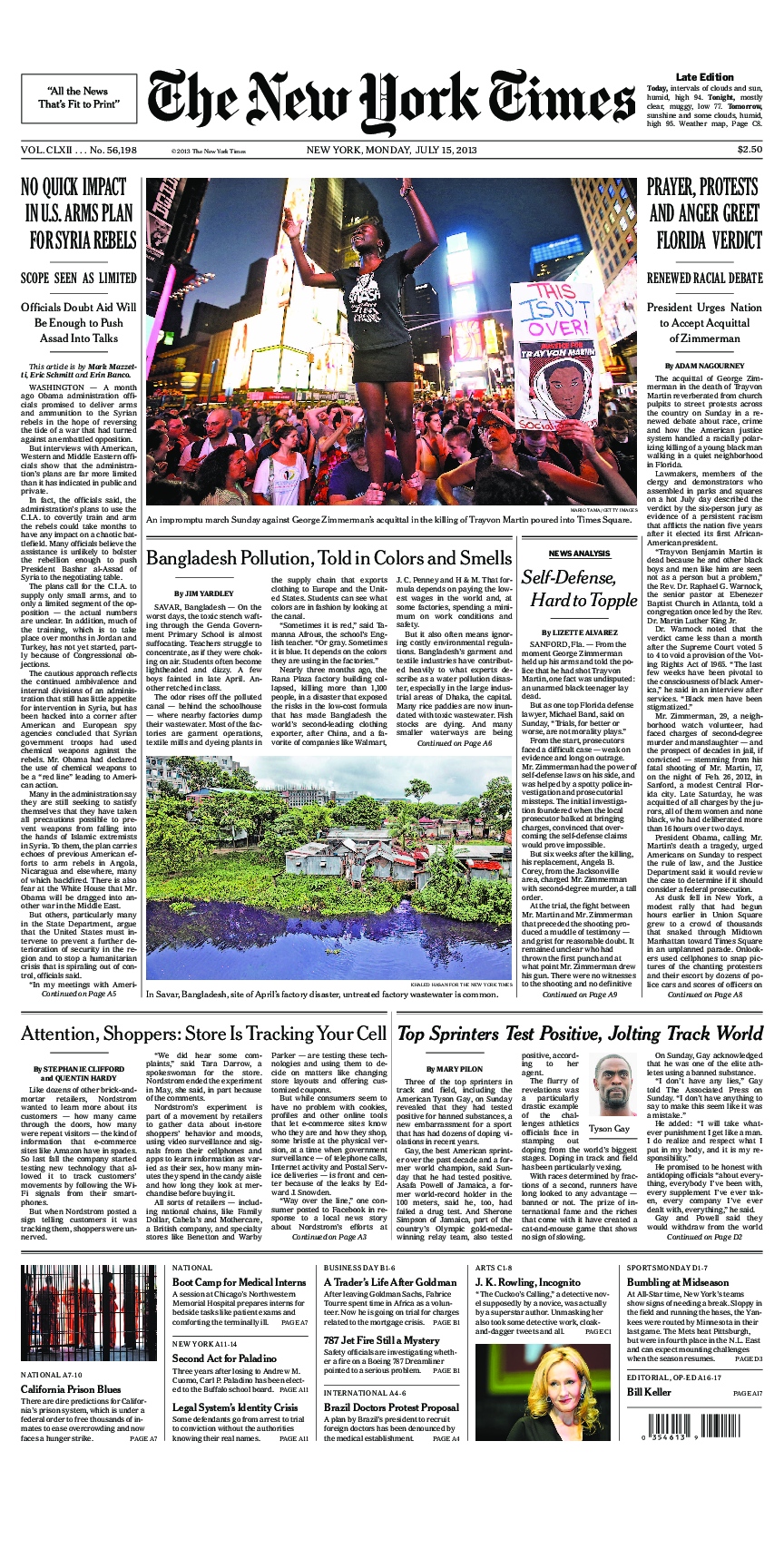 Prima-pagina-New-York-Times-del-2013-07-15