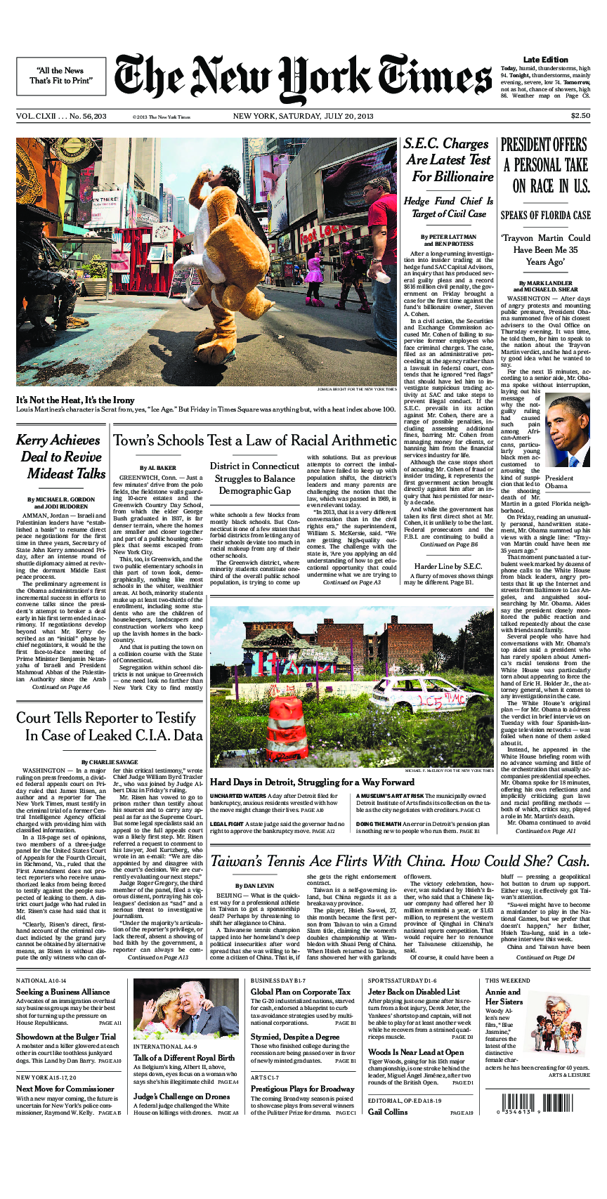 Prima-pagina-New-York-Times-del-2013-07-20