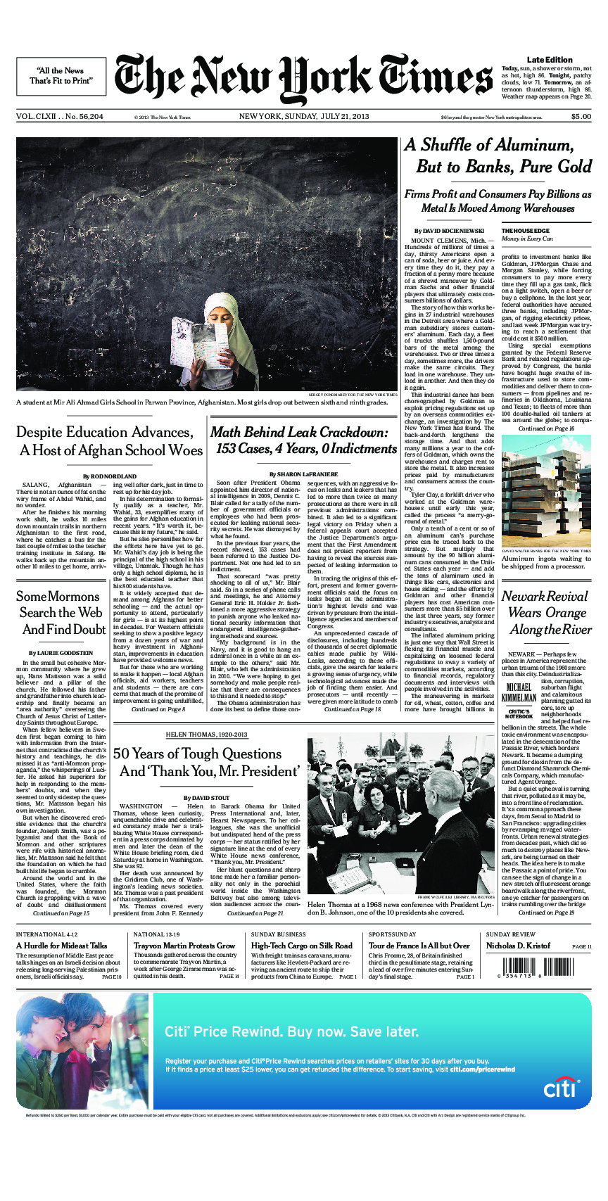 Prima-pagina-New-York-Times-del-2013-07-21