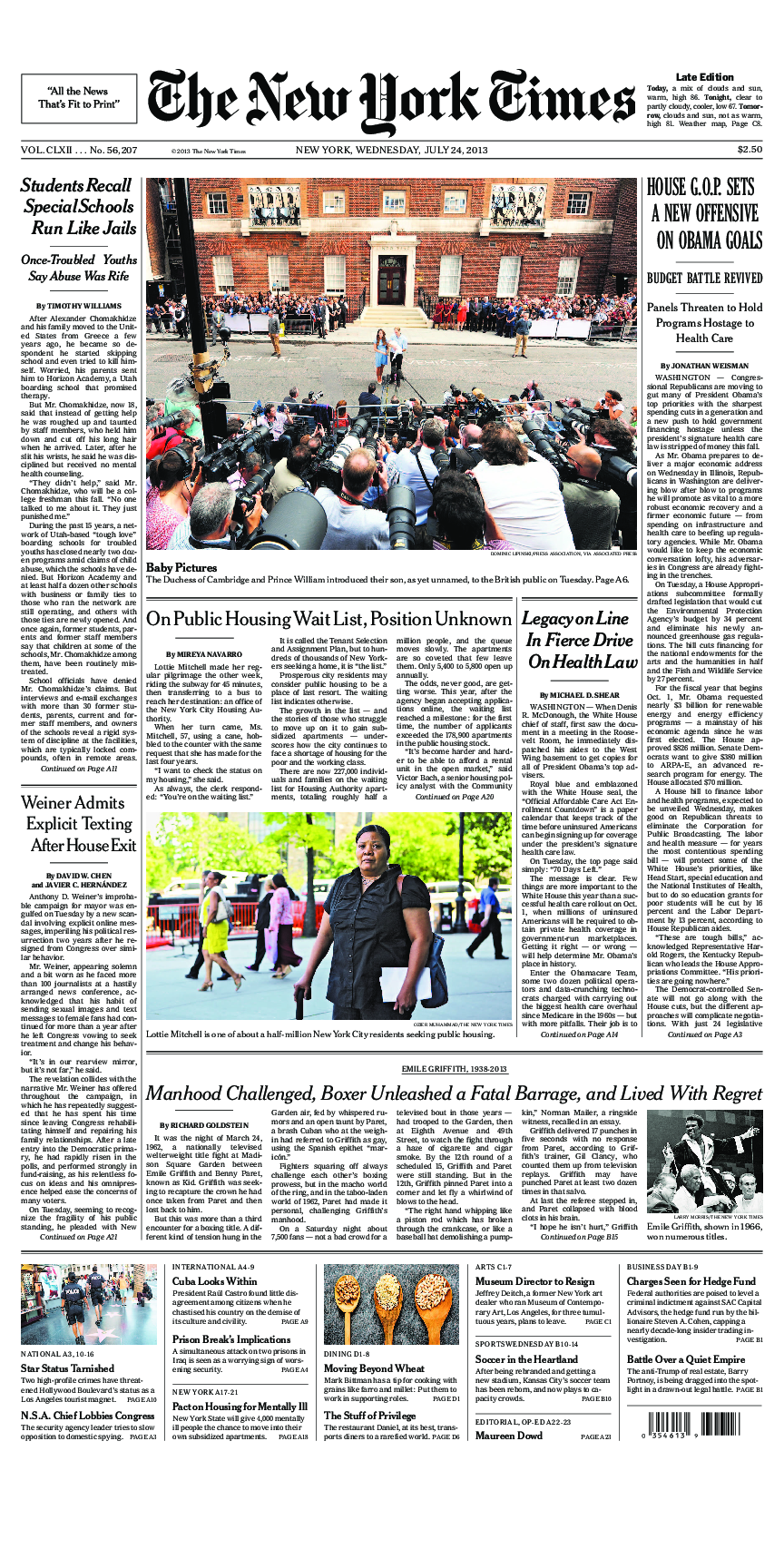 Prima-pagina-New-York-Times-del-2013-07-24