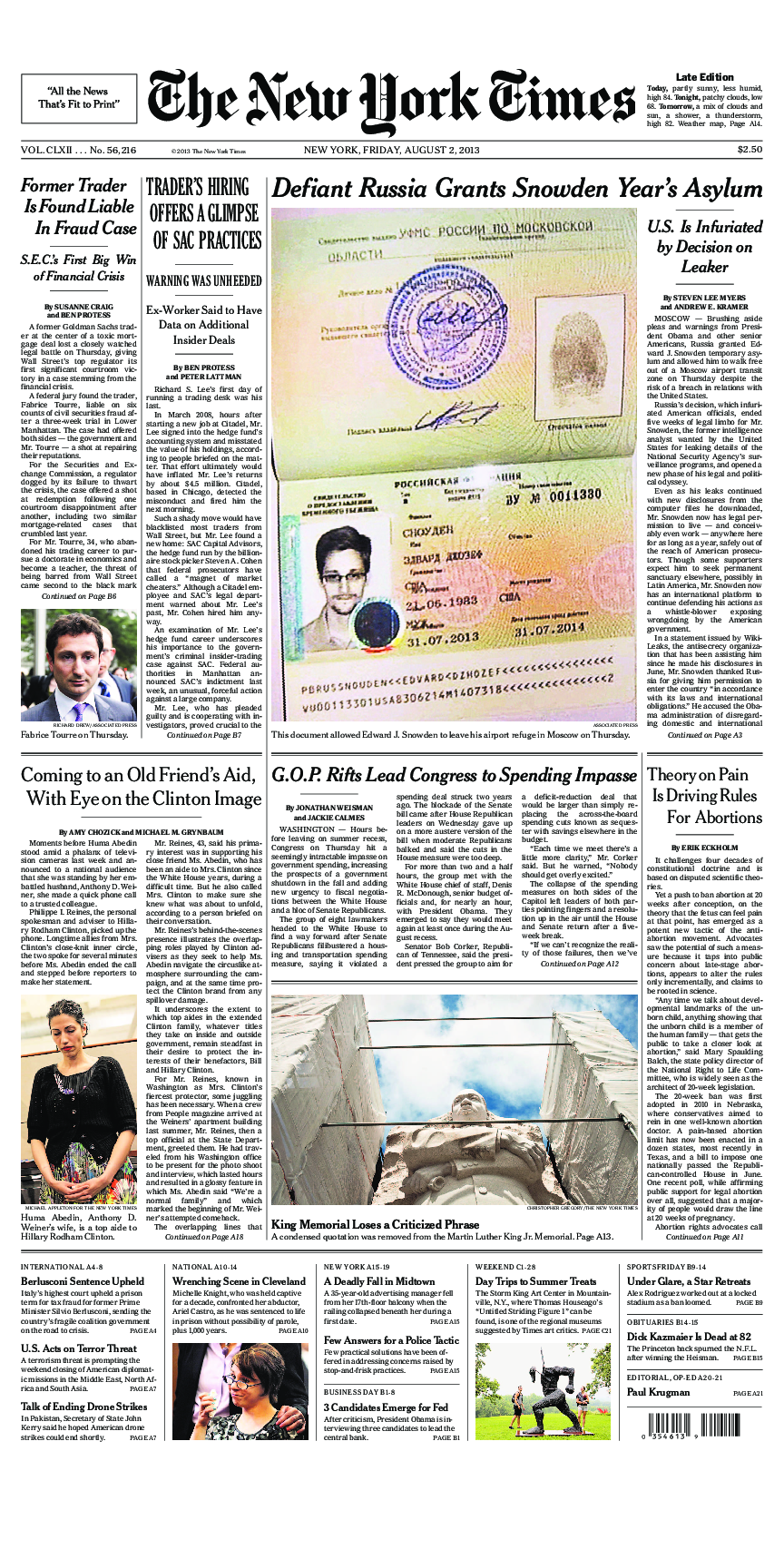 Prima-pagina-New-York-Times-del-2013-08-02