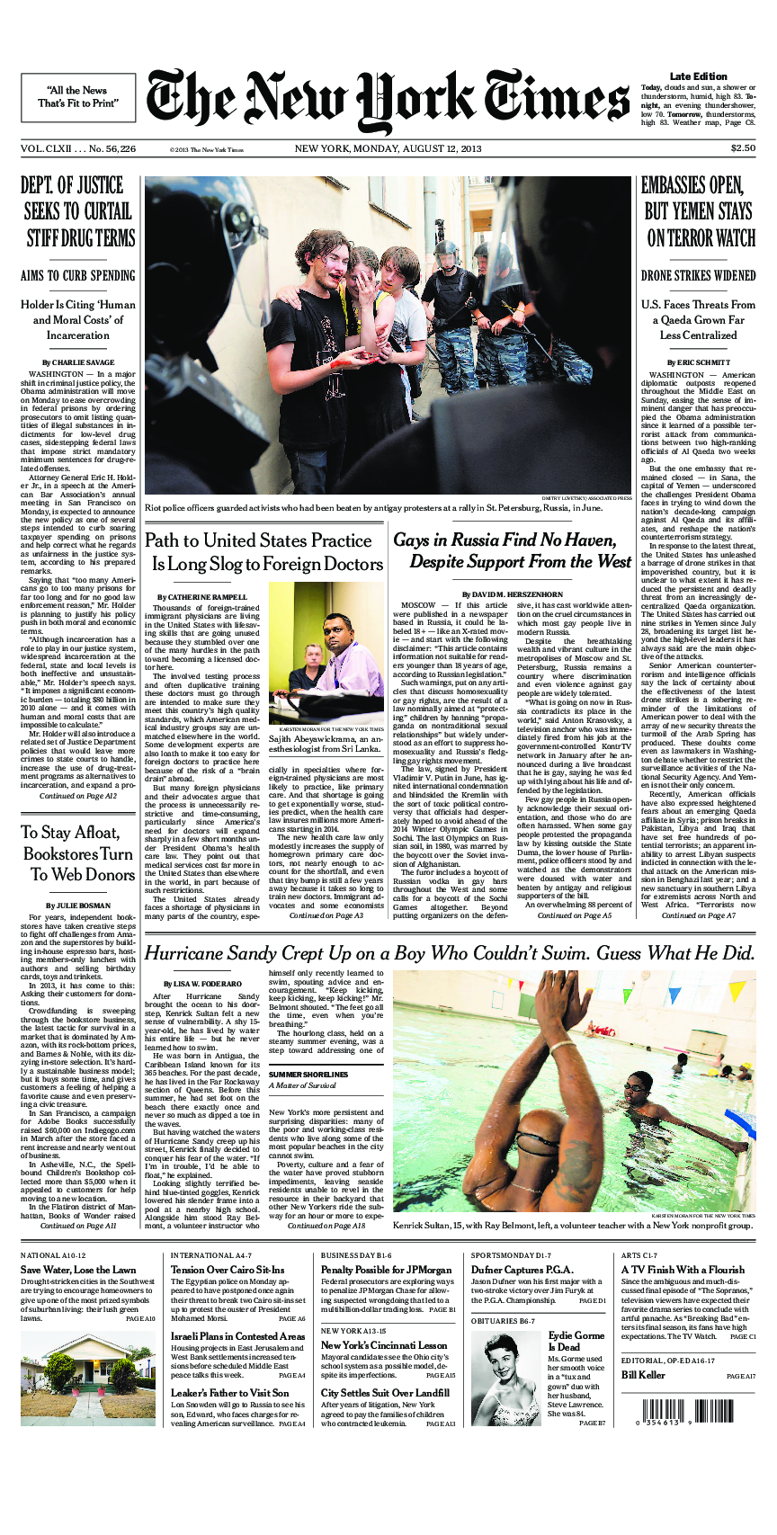 Prima-pagina-New-York-Times-del-2013-08-12