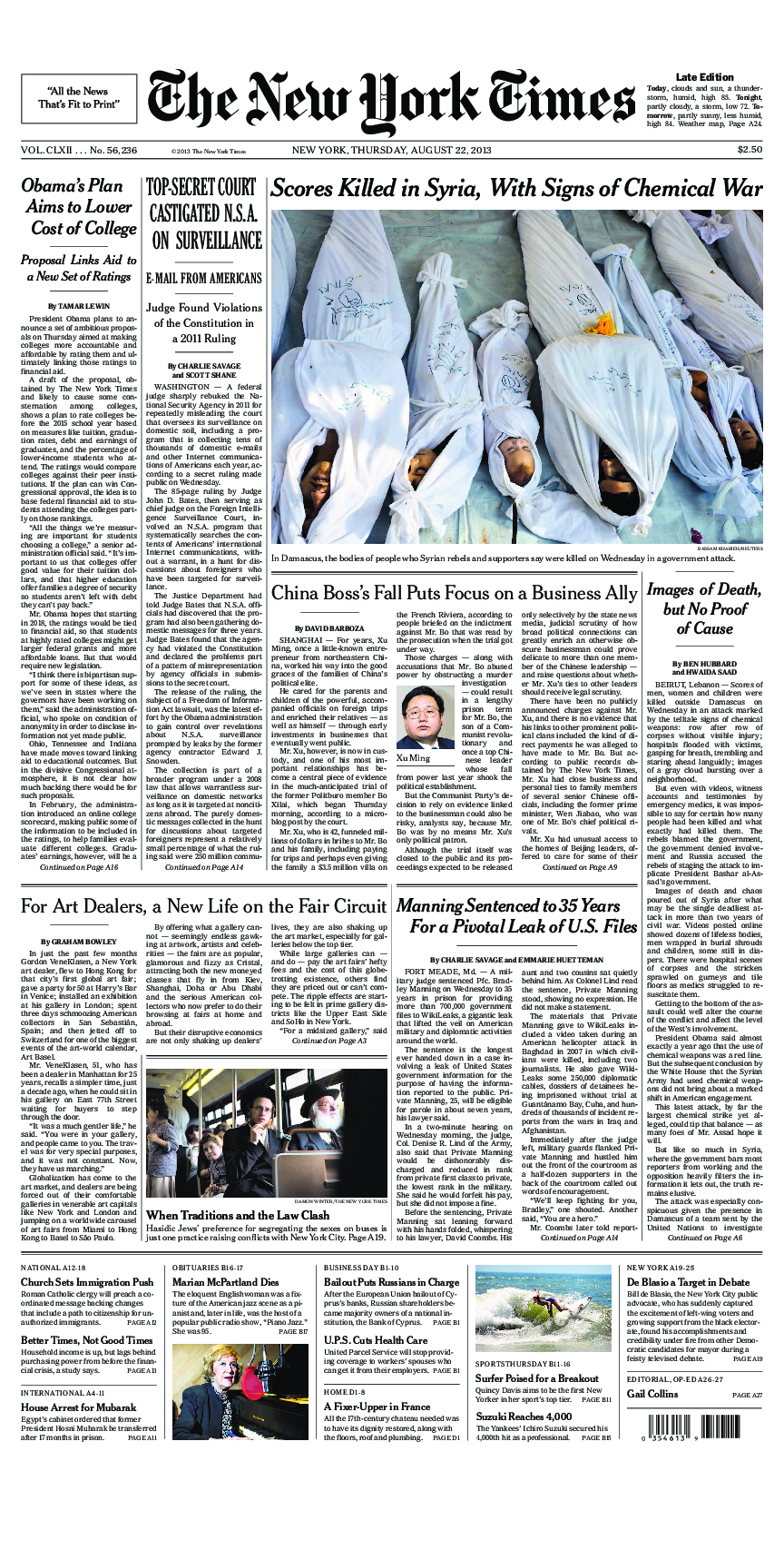 Prima-pagina-New-York-Times-del-2013-08-22