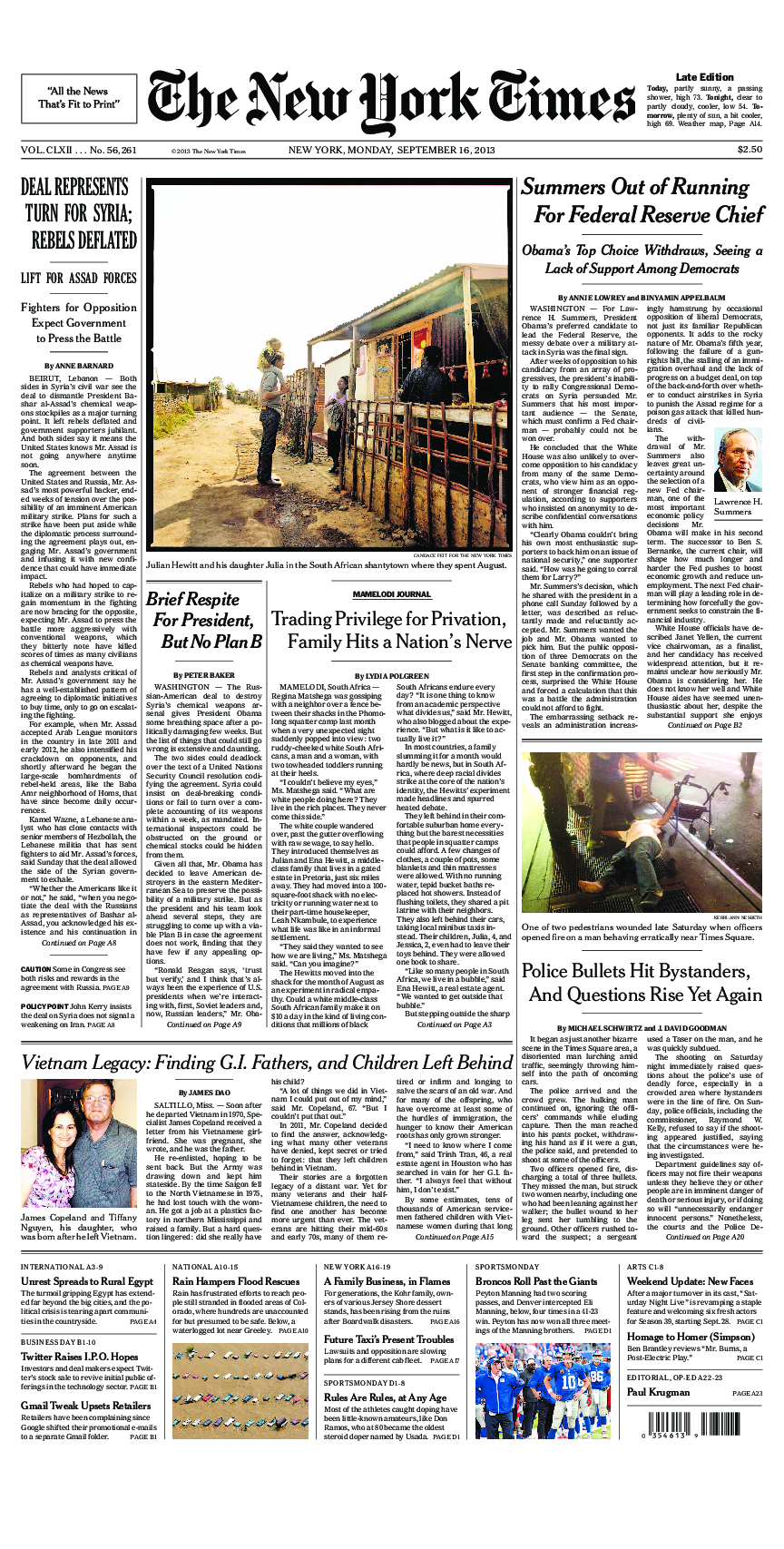 Prima-pagina-New-York-Times-del-2013-09-16