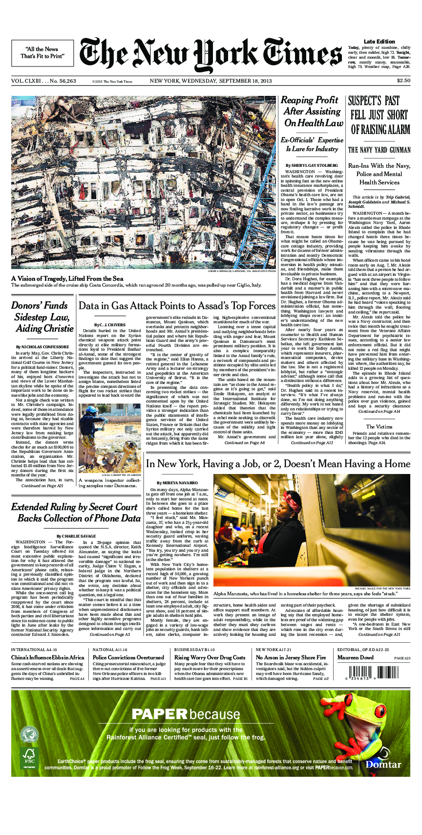 Prima-pagina-New-York-Times-del-2013-09-18