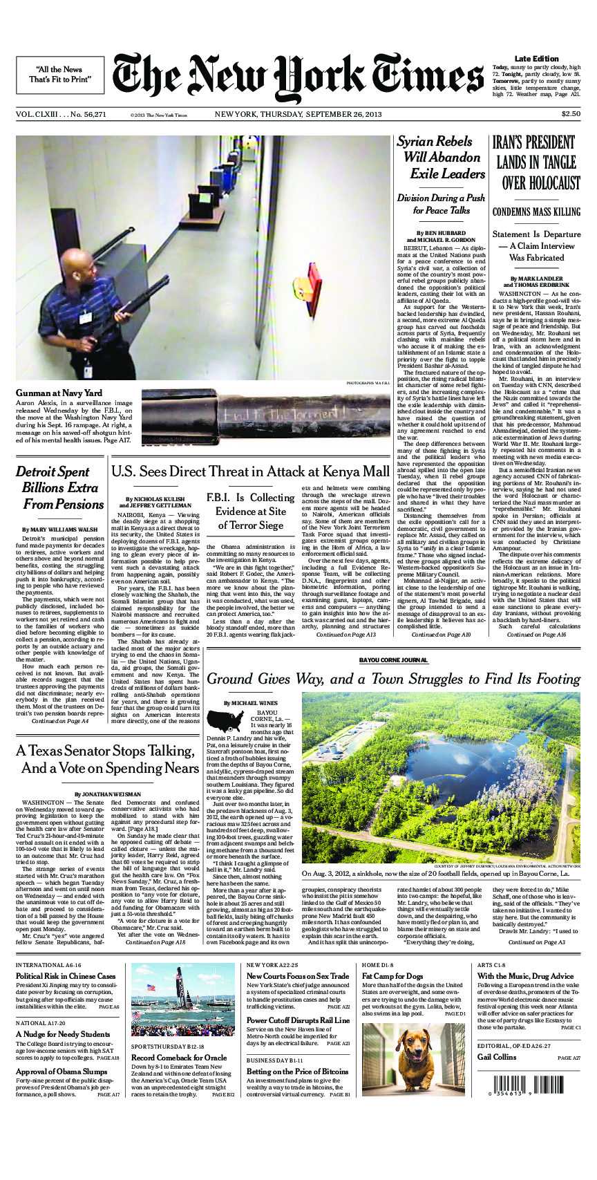 Prima-pagina-New-York-Times-del-2013-09-26