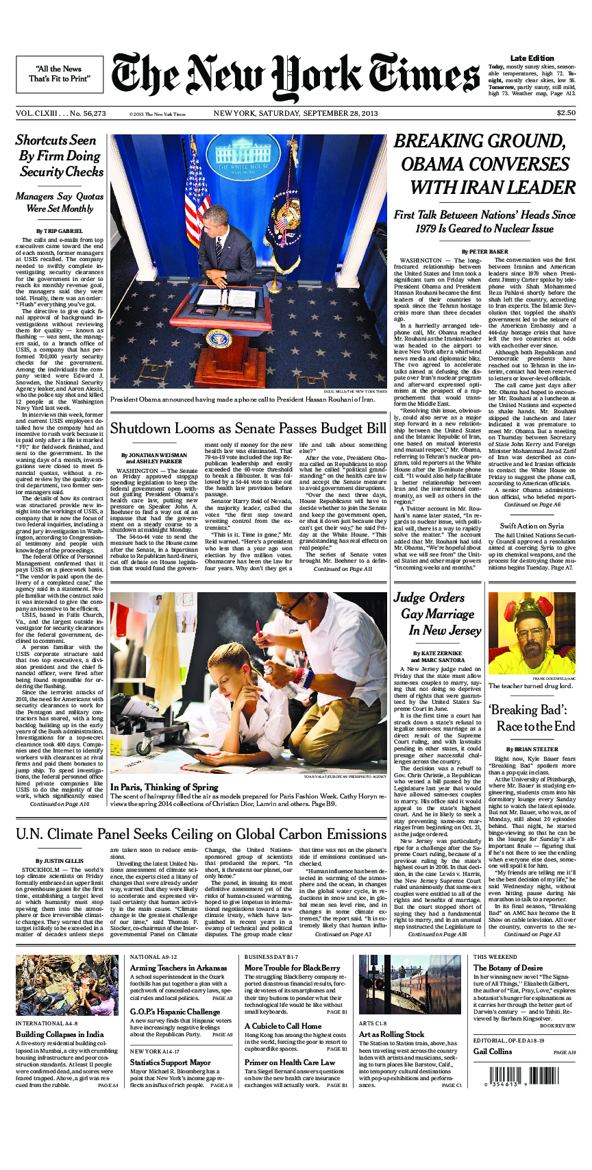 Prima-pagina-New-York-Times-del-2013-09-28