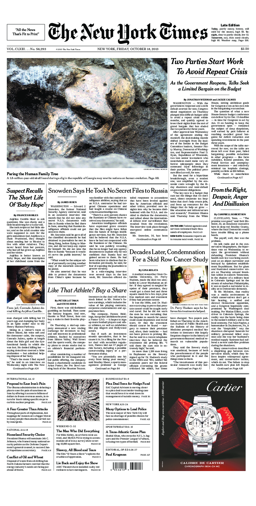 Prima-pagina-New-York-Times-del-2013-10-18