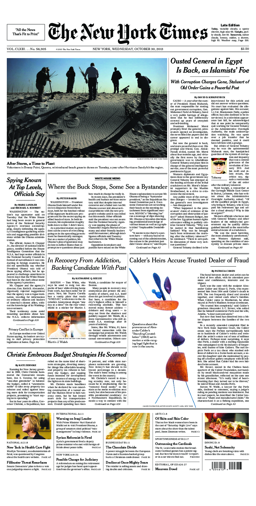 Prima-pagina-New-York-Times-del-2013-10-30