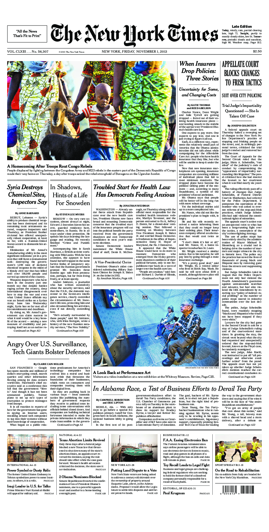 Prima-pagina-New-York-Times-del-2013-11-01