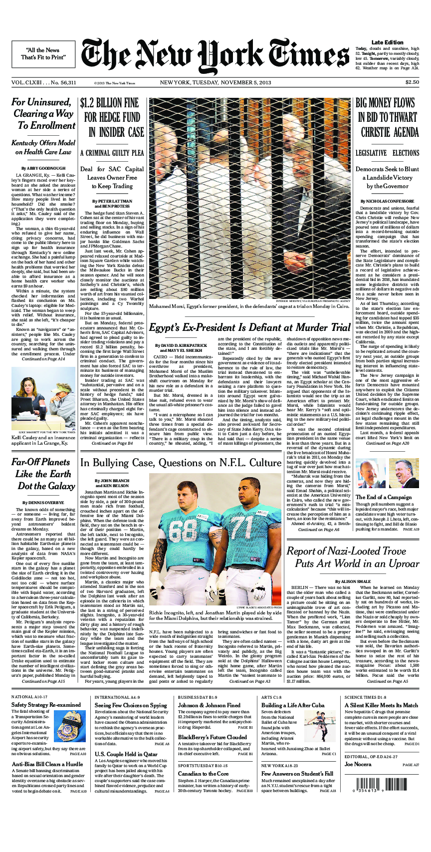 Prima-pagina-New-York-Times-del-2013-11-05