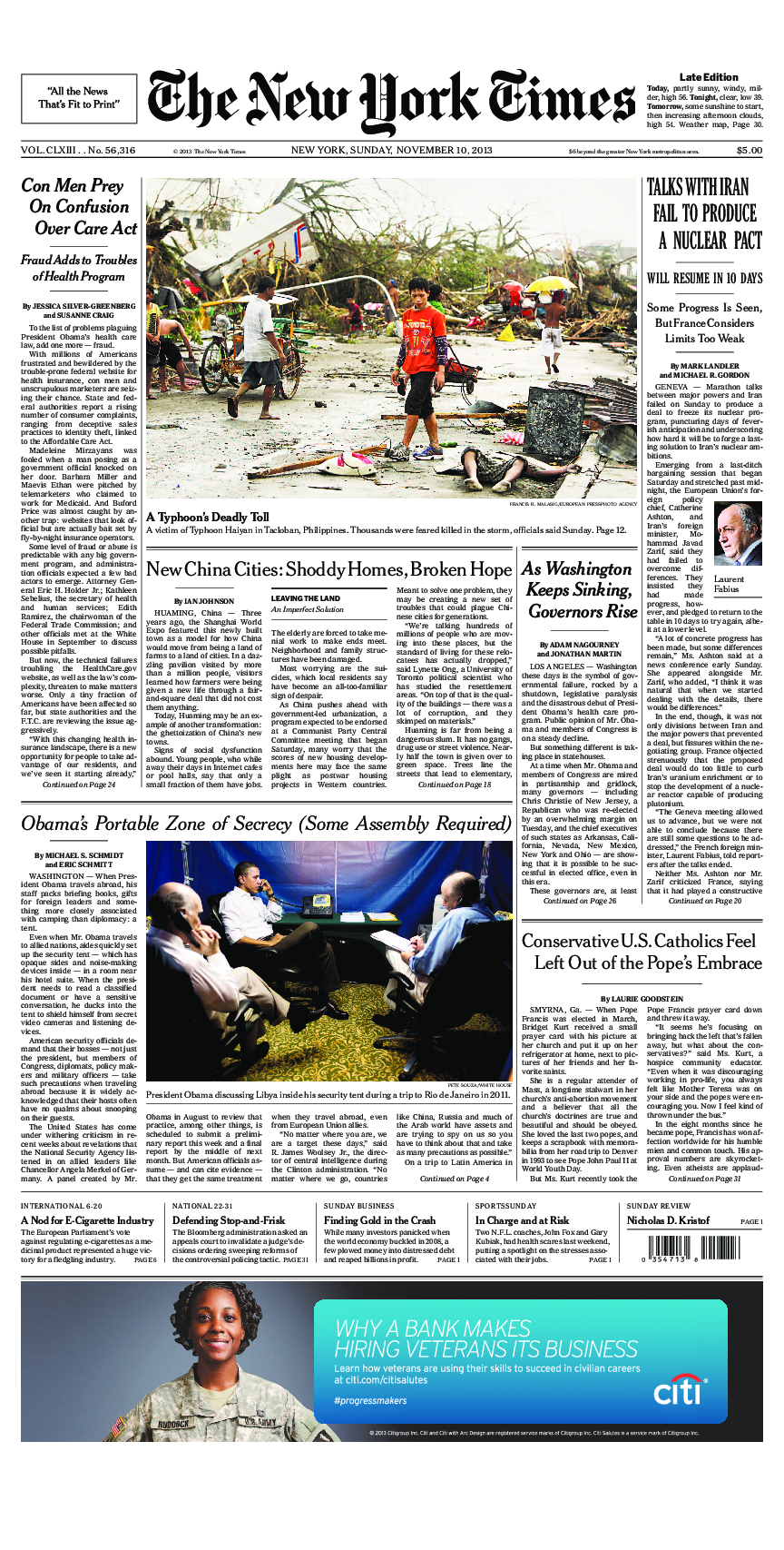 Prima-pagina-New-York-Times-del-2013-11-10