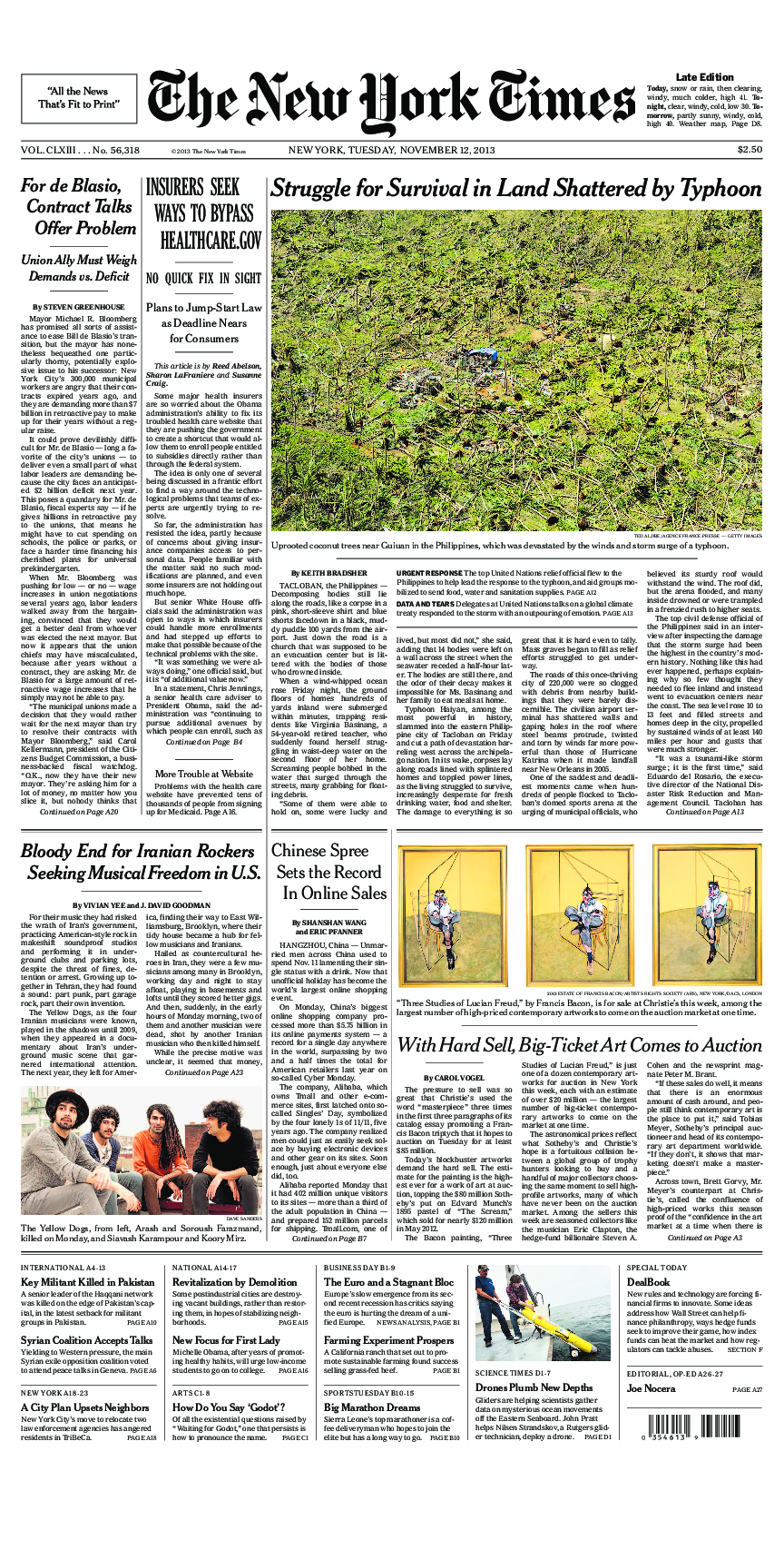 Prima-pagina-New-York-Times-del-2013-11-12