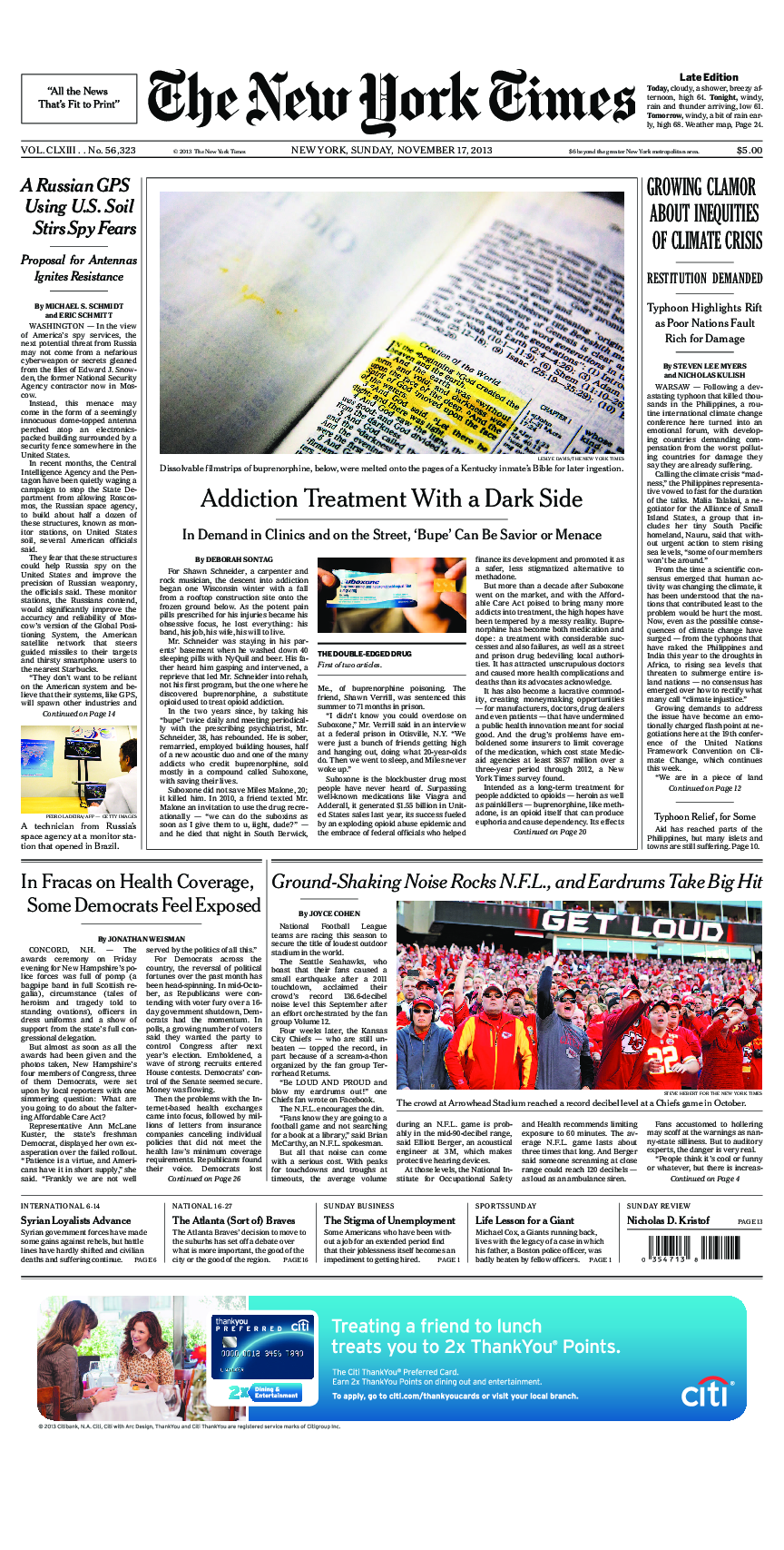 Prima-pagina-New-York-Times-del-2013-11-17