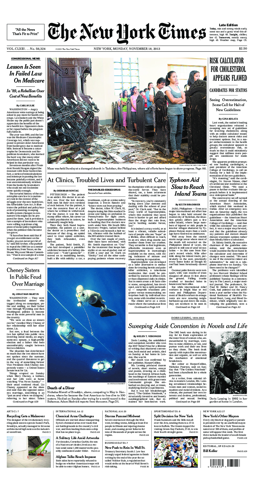 Prima-pagina-New-York-Times-del-2013-11-18