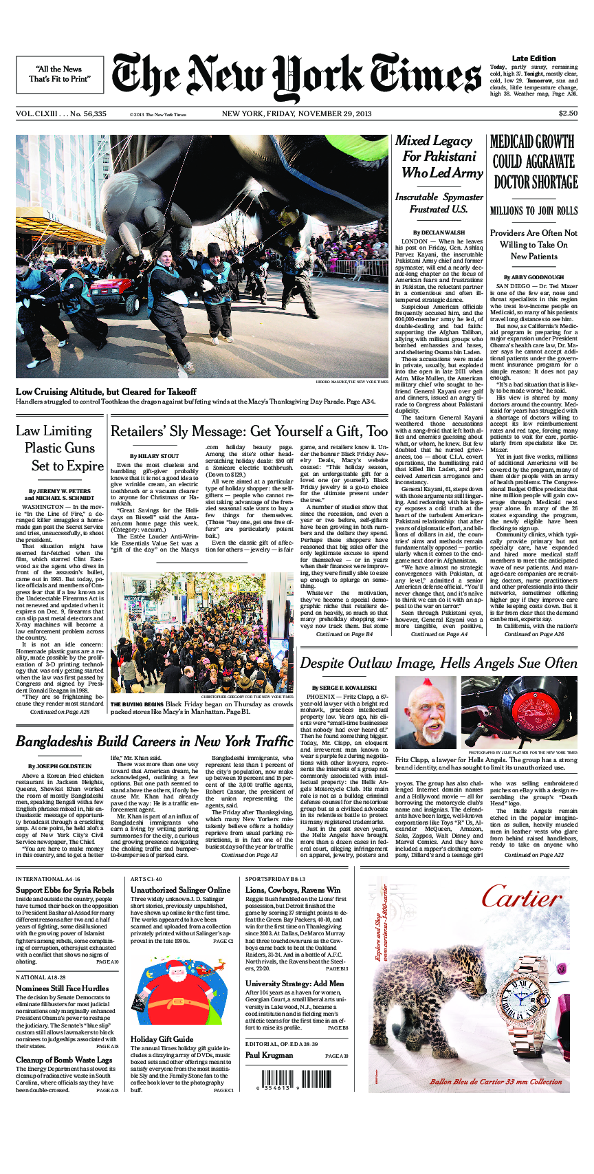 Prima-pagina-New-York-Times-del-2013-11-29