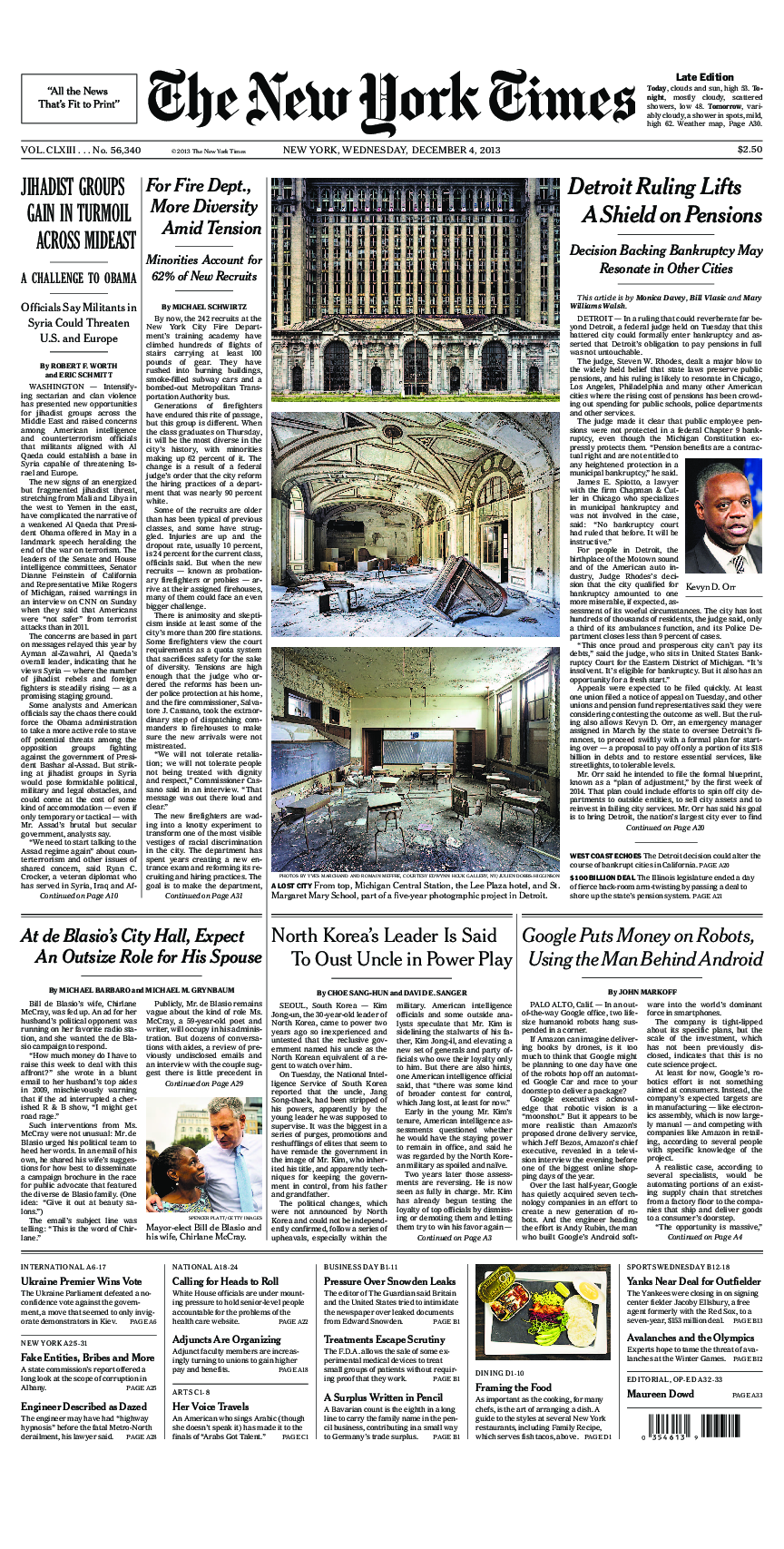 Prima-pagina-New-York-Times-del-2013-12-04