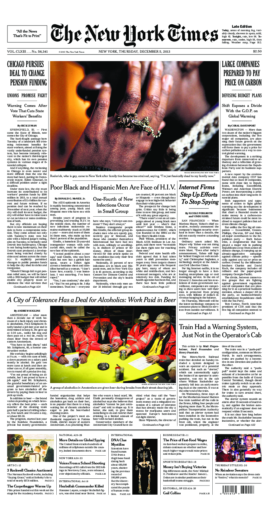 Prima-pagina-New-York-Times-del-2013-12-05