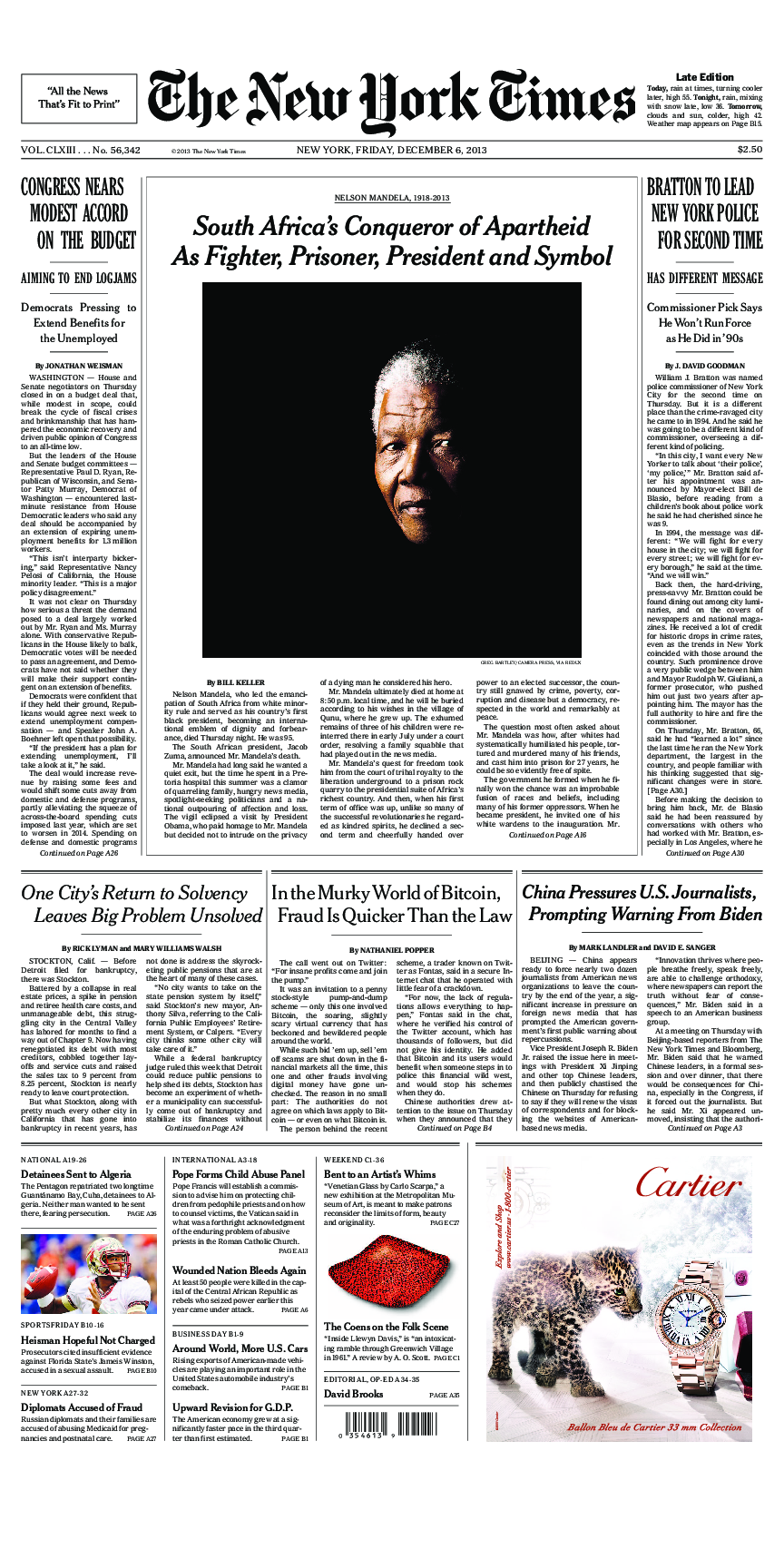 Prima-pagina-New-York-Times-del-2013-12-06