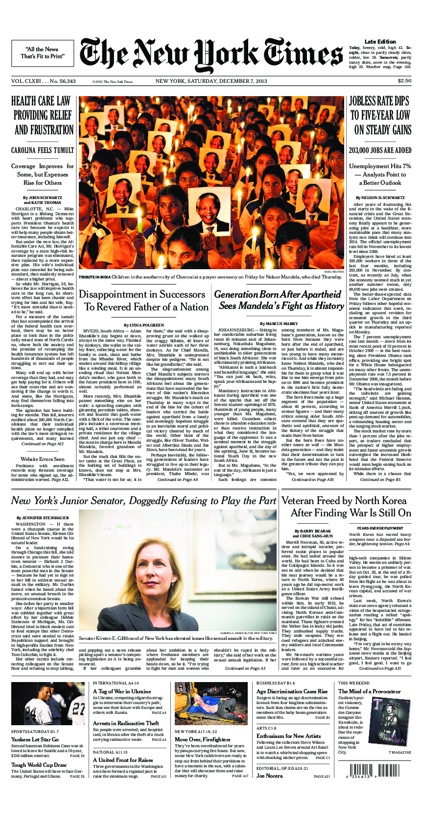 Prima-pagina-New-York-Times-del-2013-12-07