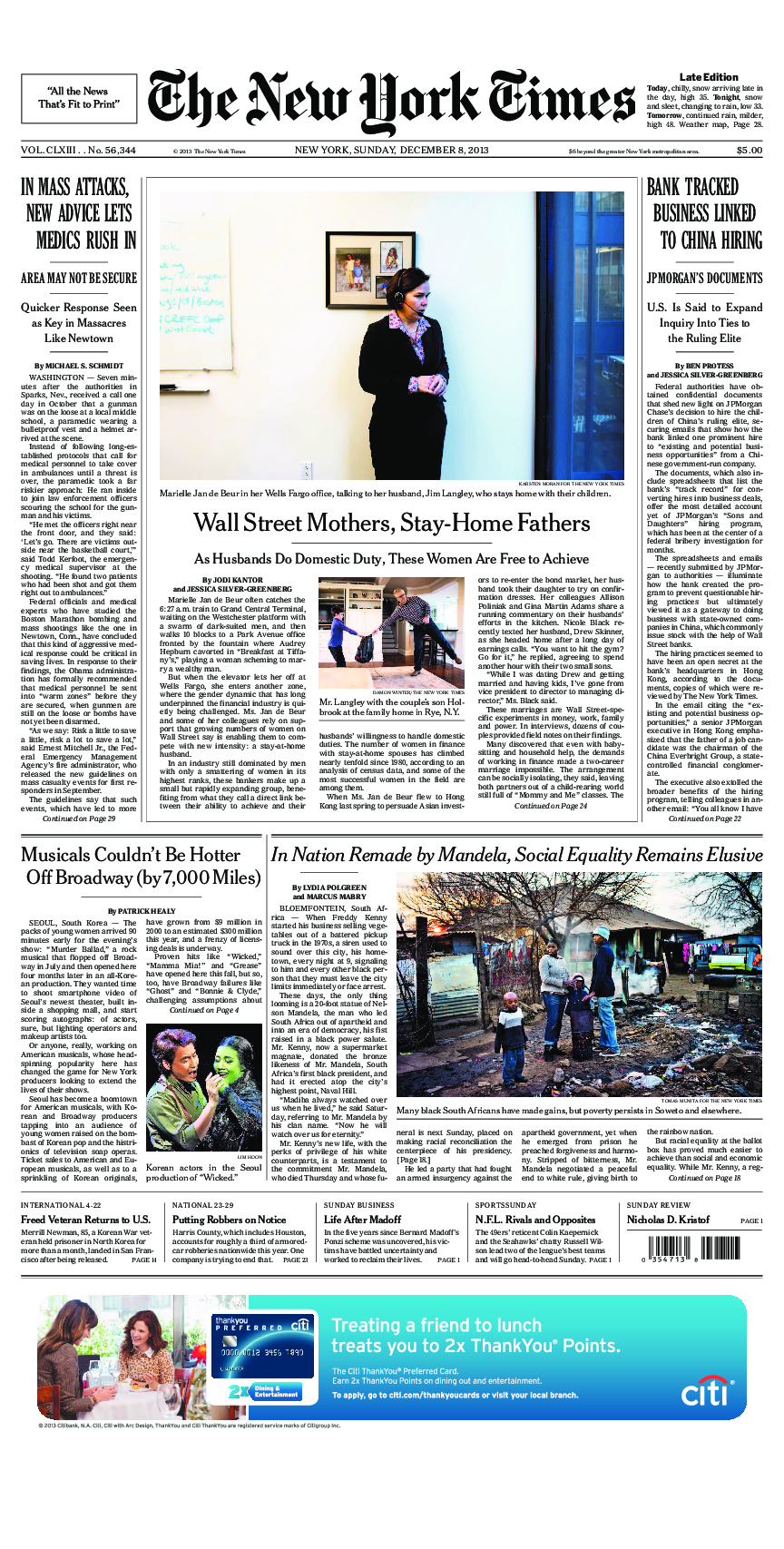 Prima-pagina-New-York-Times-del-2013-12-08