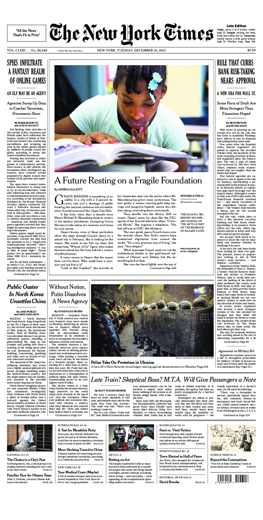 Prima-pagina-New-York-Times-del-2013-12-10