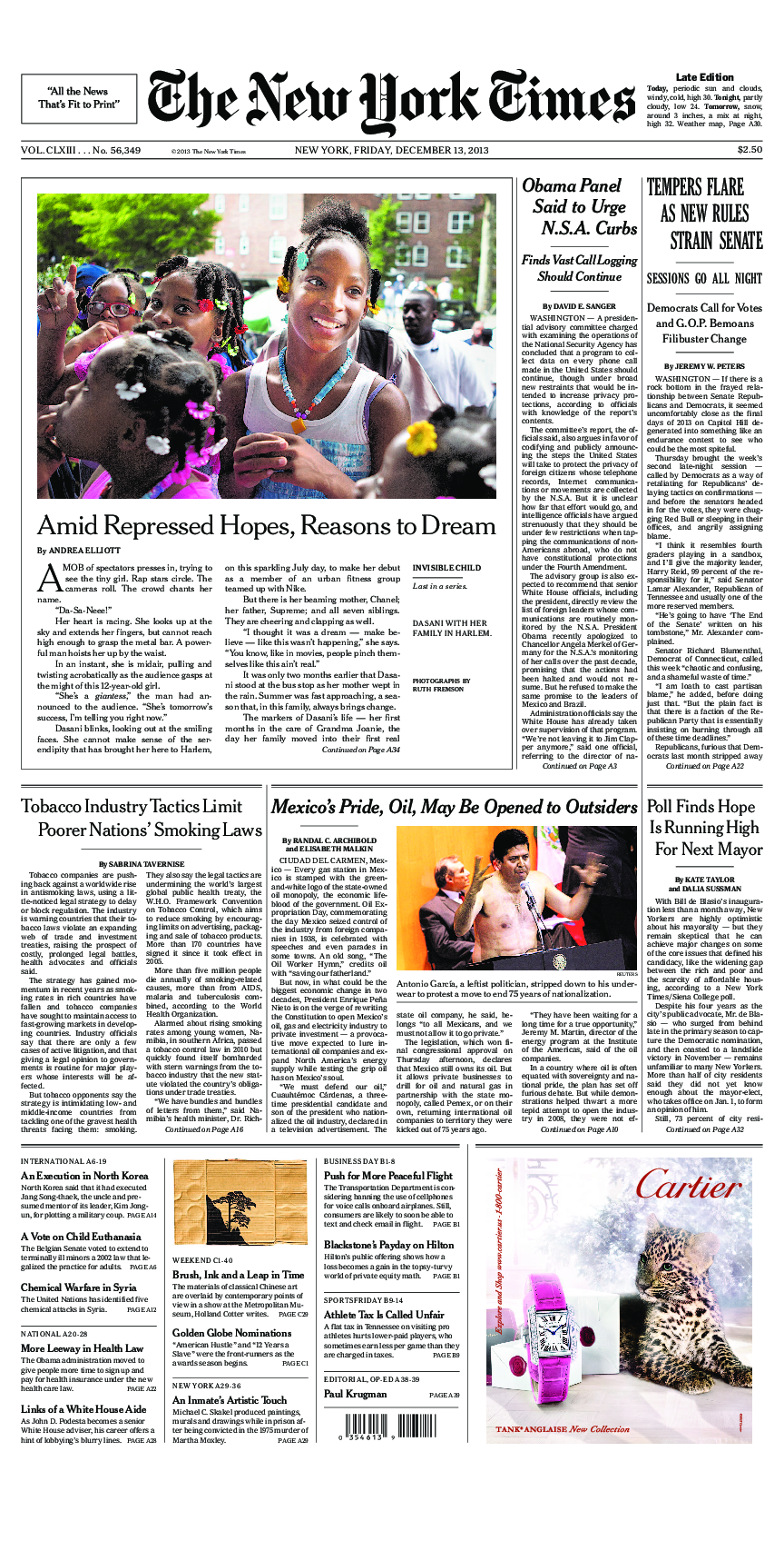 Prima-pagina-New-York-Times-del-2013-12-13