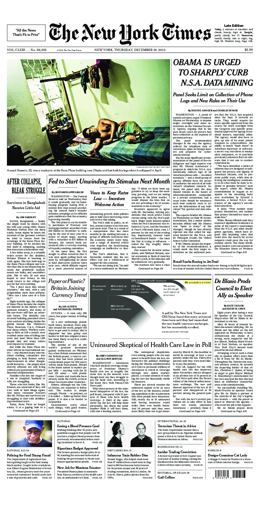 Prima-pagina-New-York-Times-del-2013-12-19