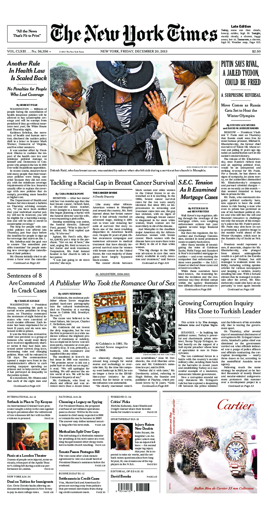 Prima-pagina-New-York-Times-del-2013-12-20