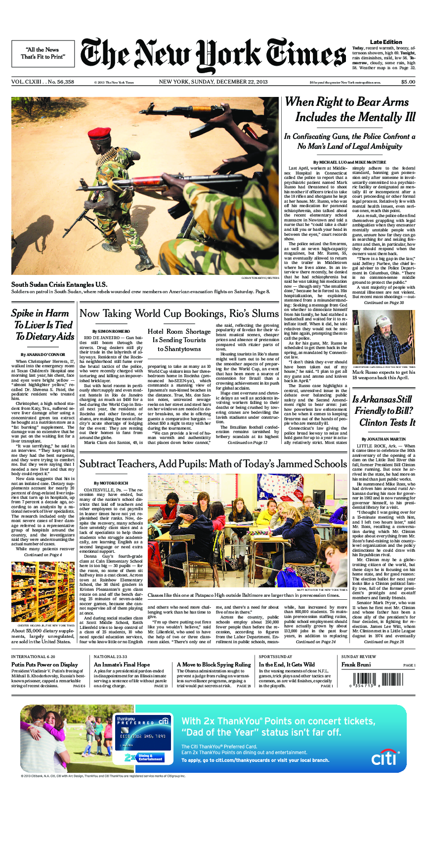 Prima-pagina-New-York-Times-del-2013-12-22