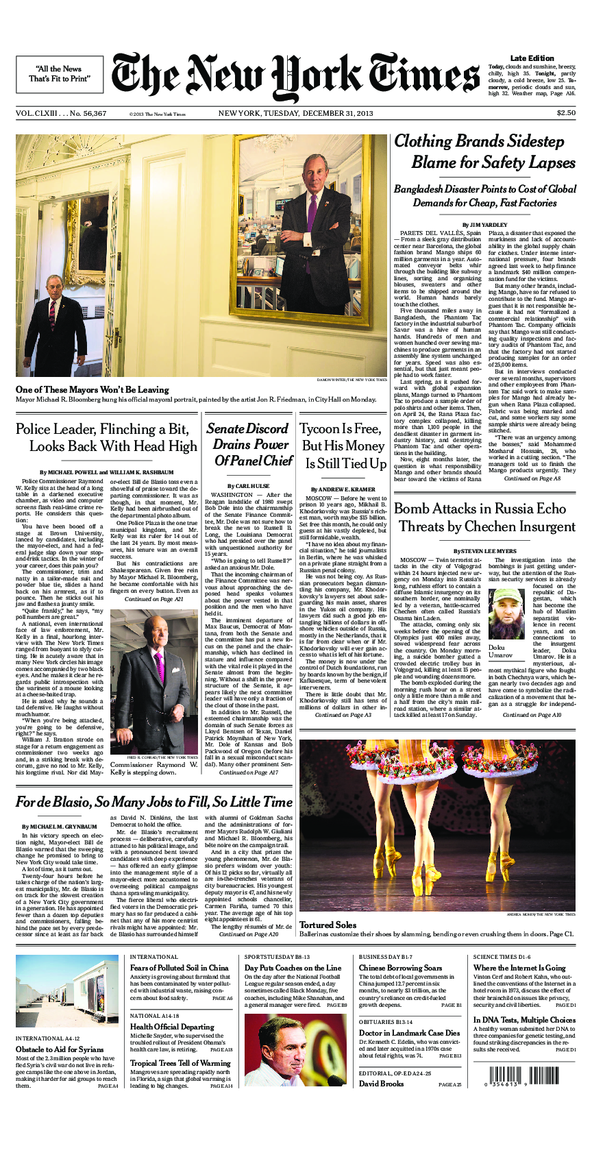 Prima-pagina-New-York-Times-del-2013-12-31