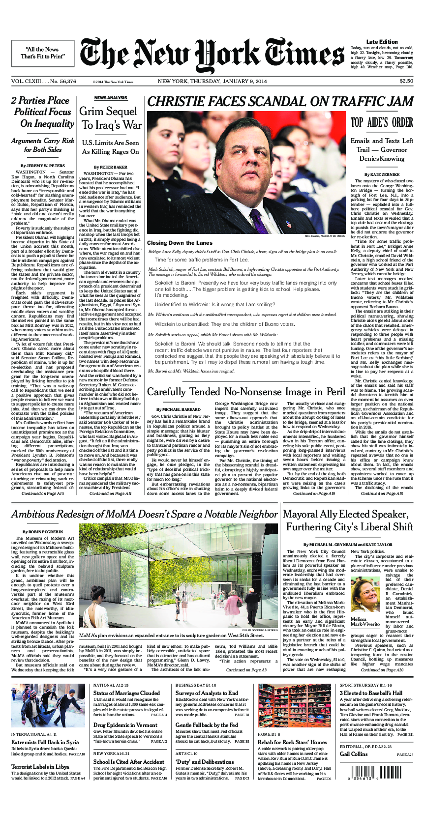 Prima-pagina-New-York-Times-del-2014-01-09