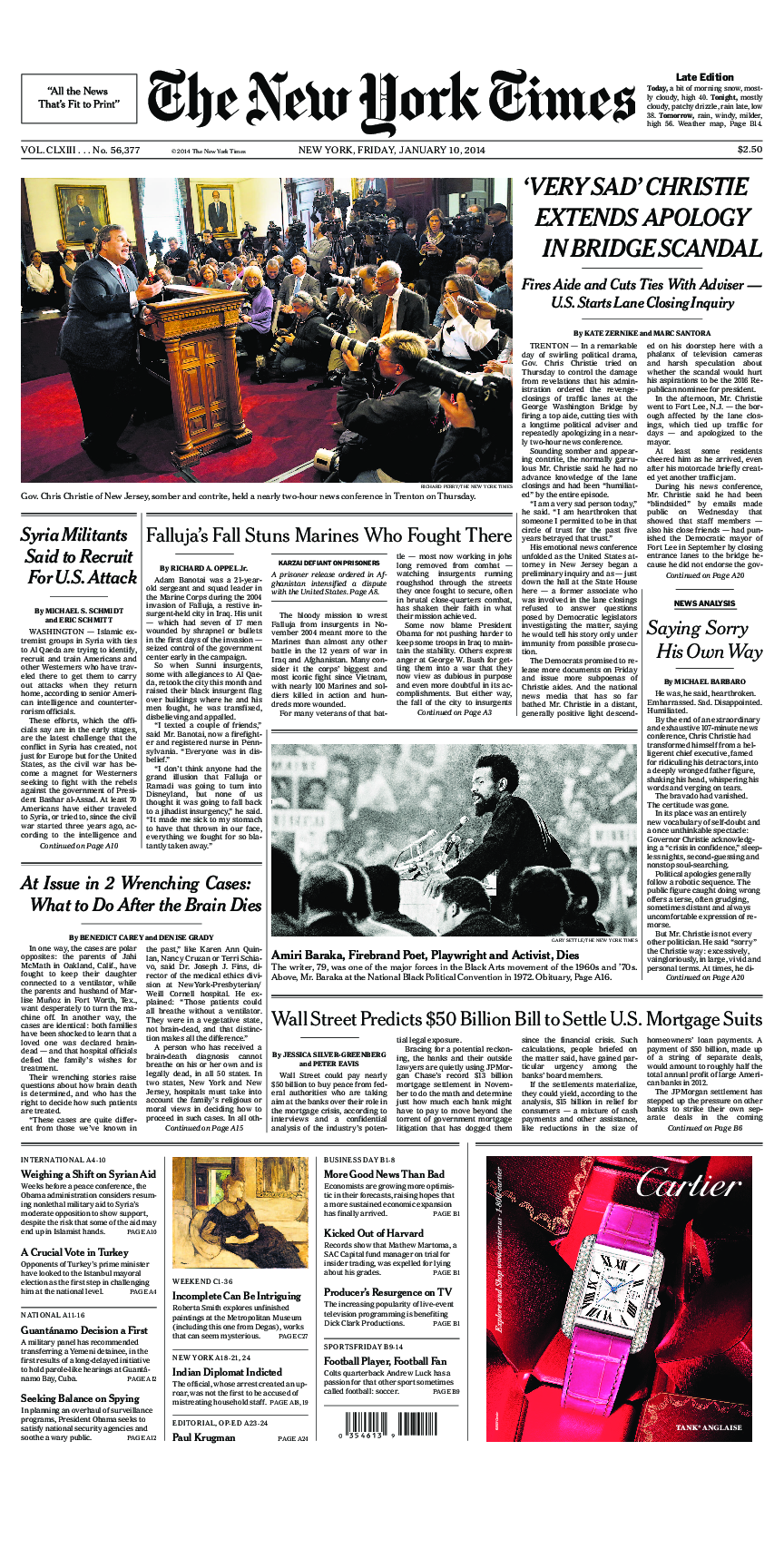 Prima-pagina-New-York-Times-del-2014-01-10