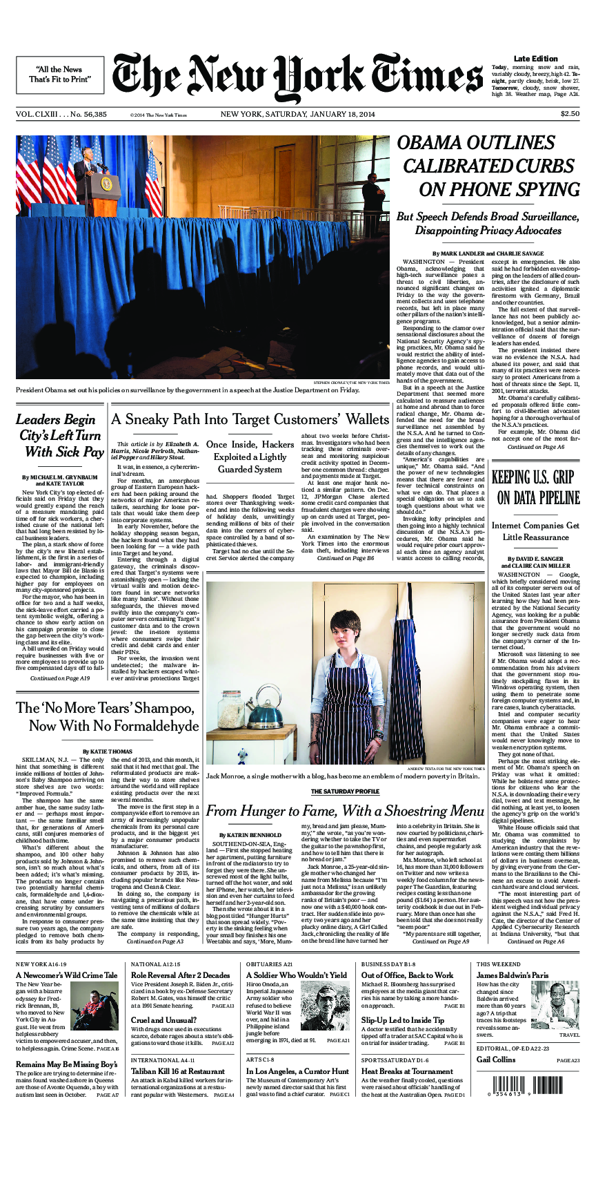 Prima-pagina-New-York-Times-del-2014-01-18