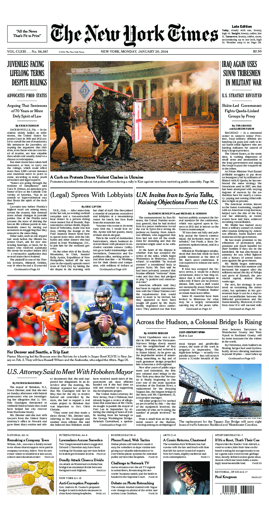 Prima-pagina-New-York-Times-del-2014-01-20