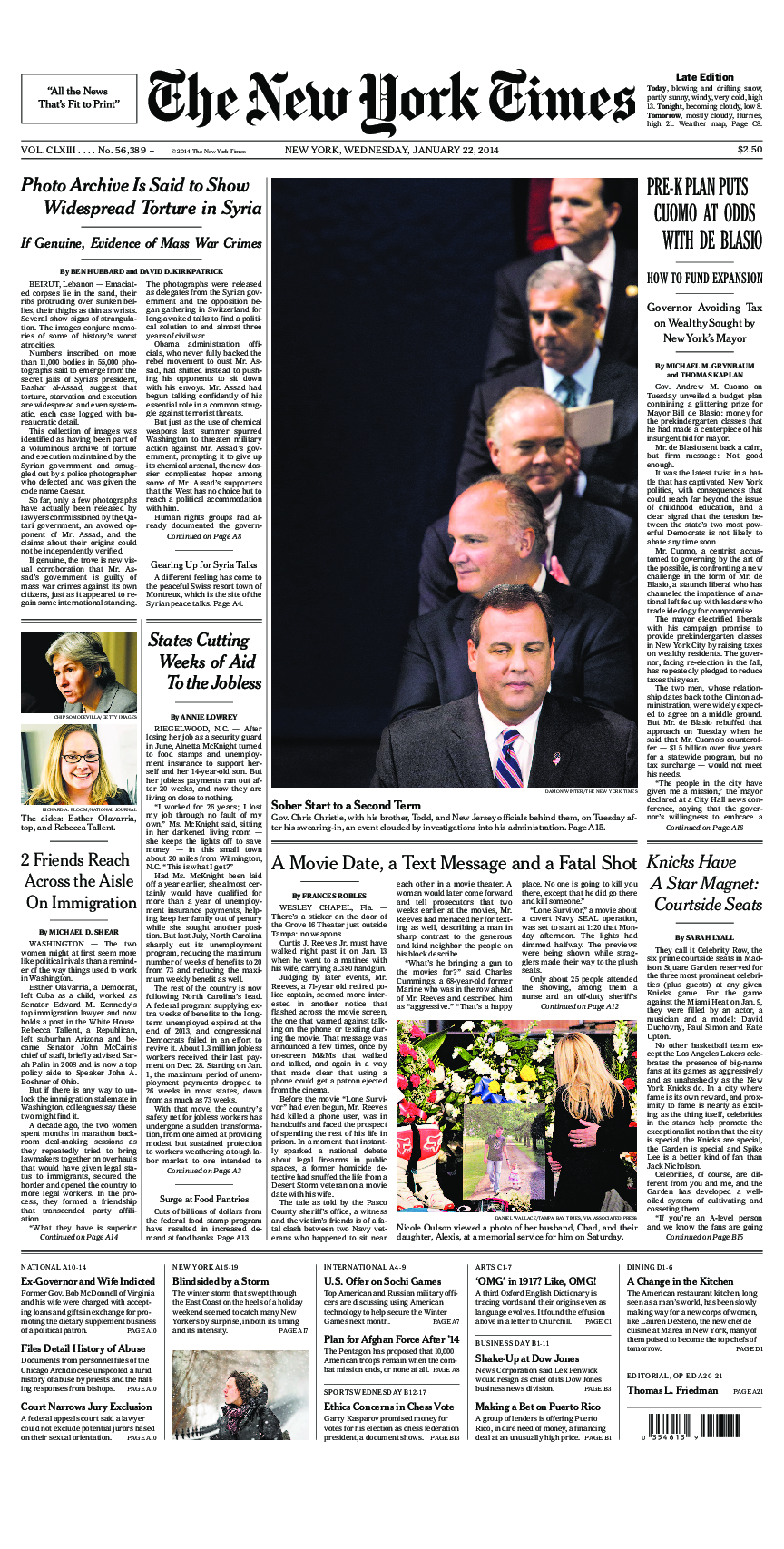 Prima-pagina-New-York-Times-del-2014-01-22