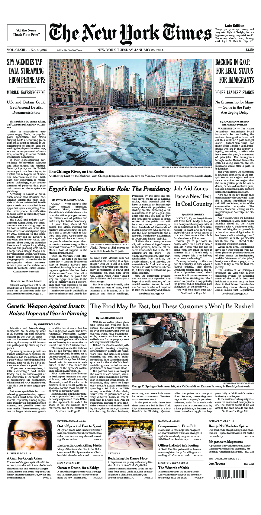 Prima-pagina-New-York-Times-del-2014-01-28