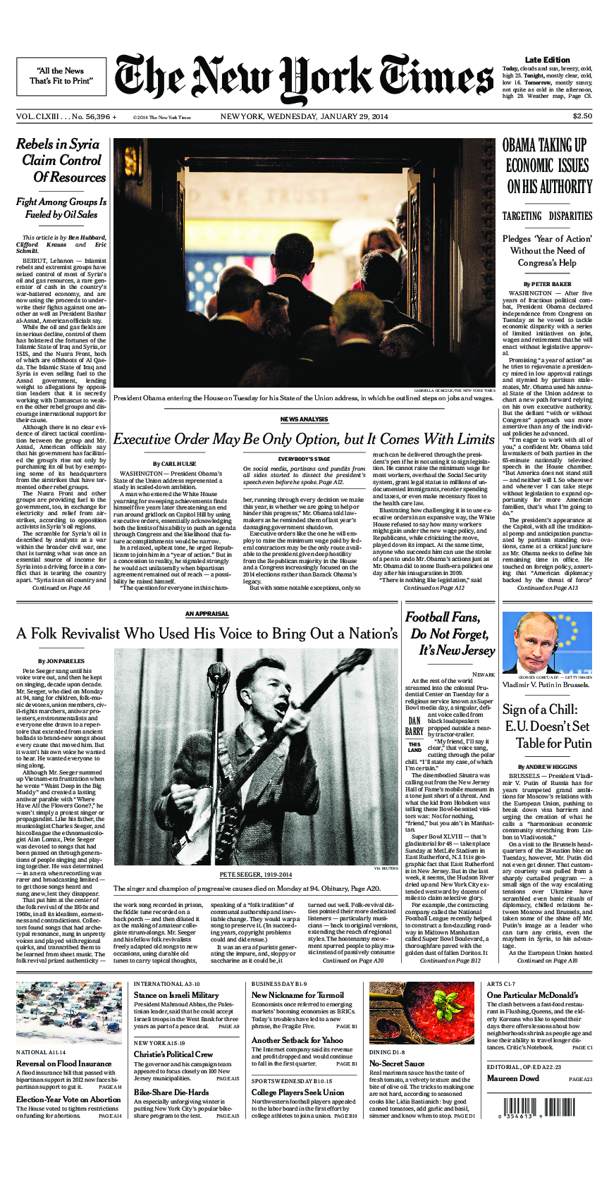 Prima-pagina-New-York-Times-del-2014-01-29