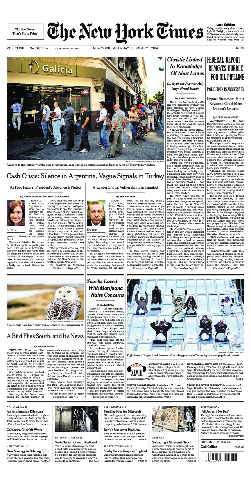 Prima-pagina-New-York-Times-del-2014-02-01