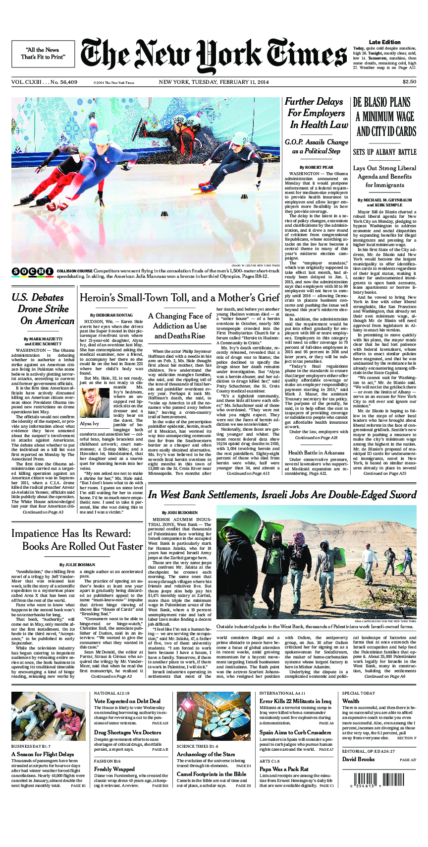 Prima-pagina-New-York-Times-del-2014-02-11