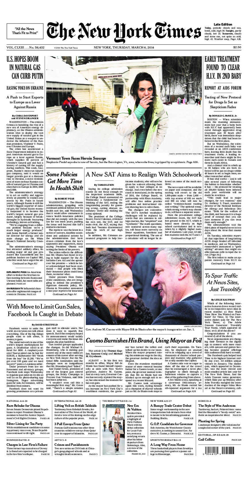 Prima-pagina-New-York-Times-del-2014-03-06