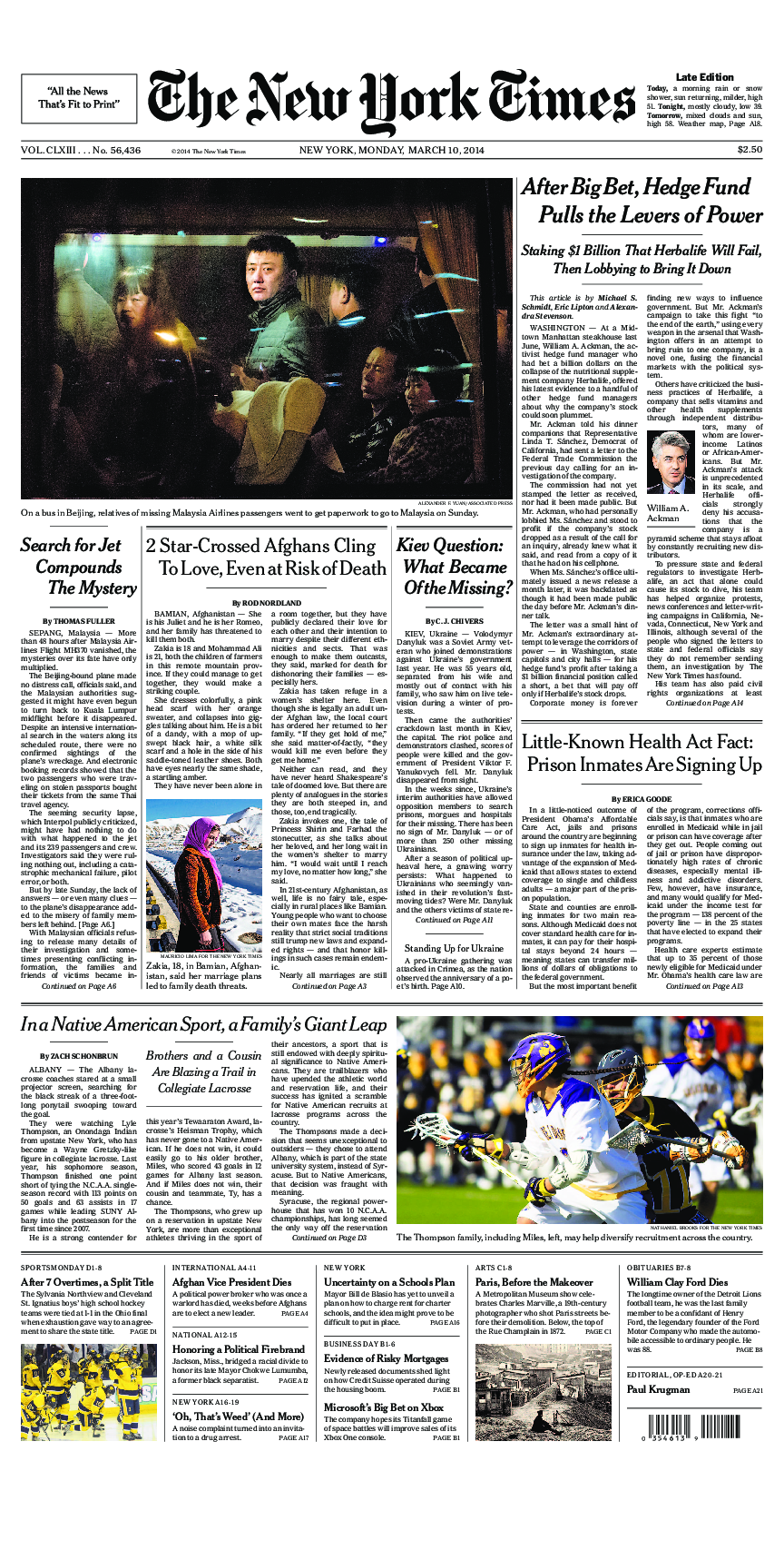 Prima-pagina-New-York-Times-del-2014-03-10