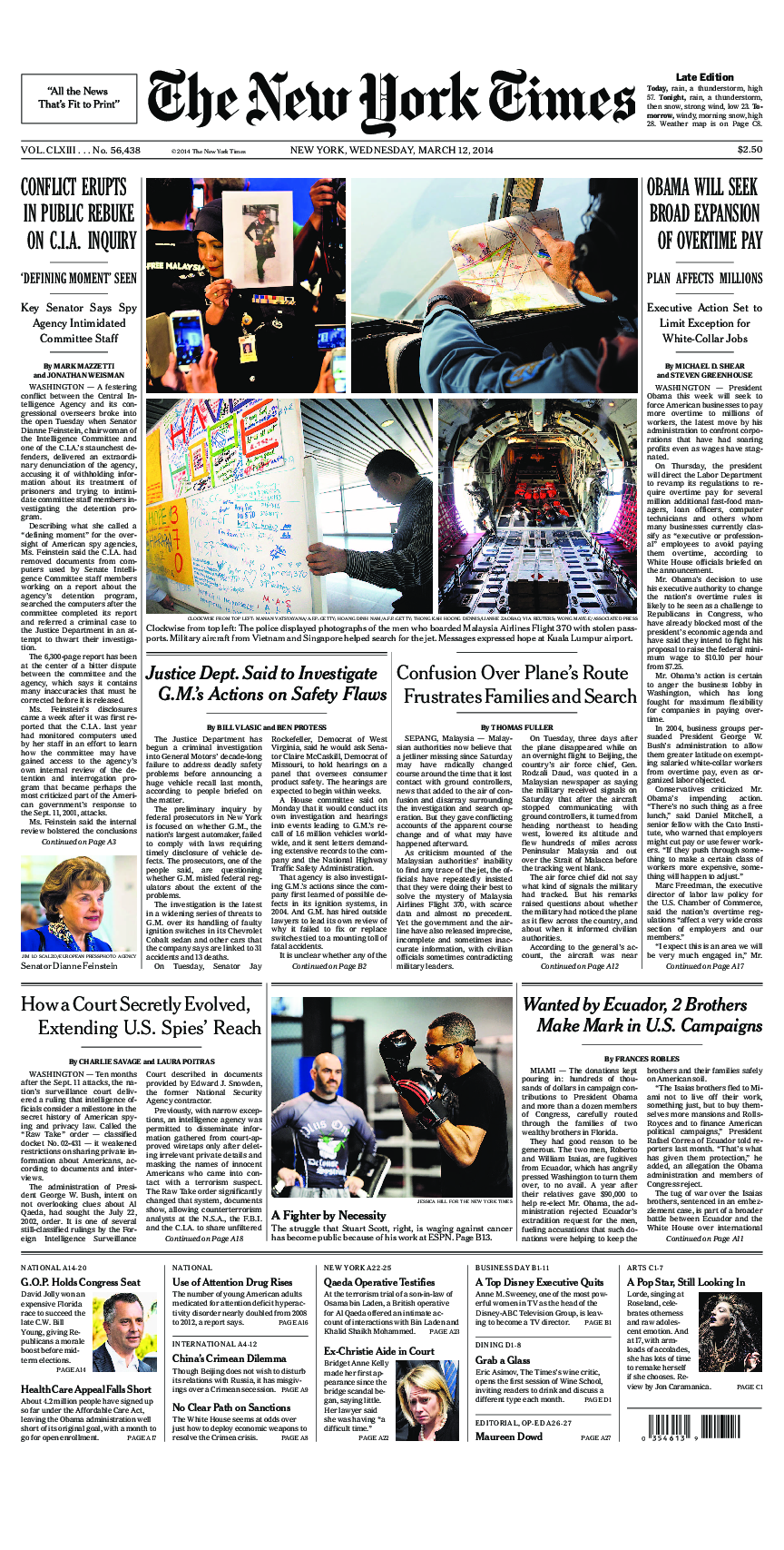 Prima-pagina-New-York-Times-del-2014-03-12