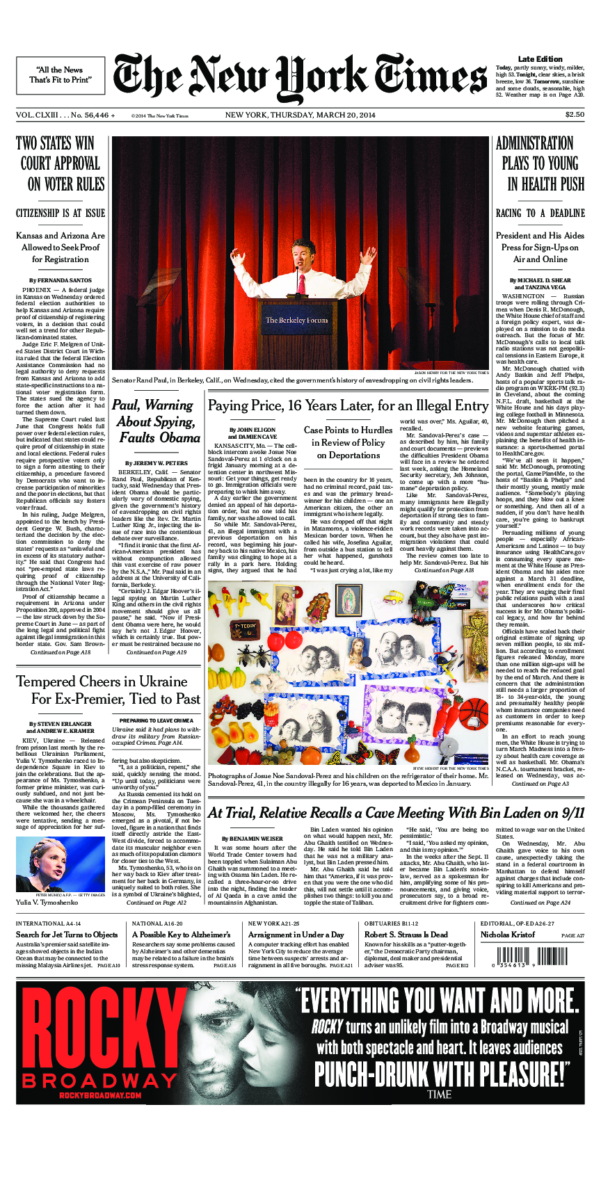 Prima-pagina-New-York-Times-del-2014-03-20