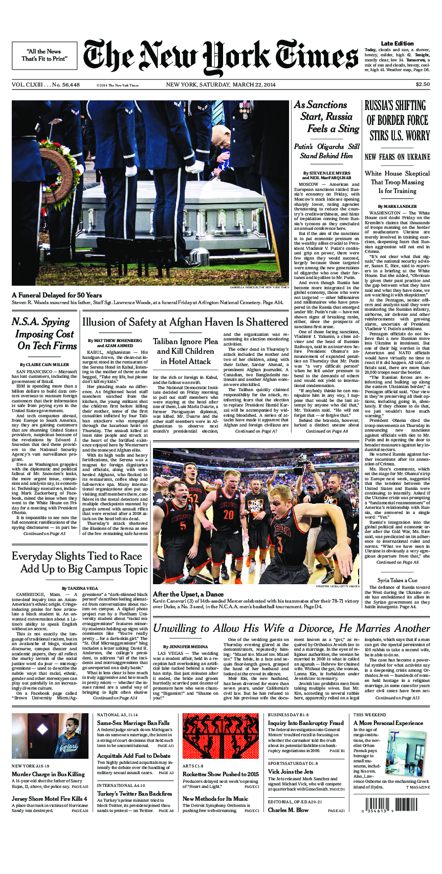 Prima-pagina-New-York-Times-del-2014-03-22