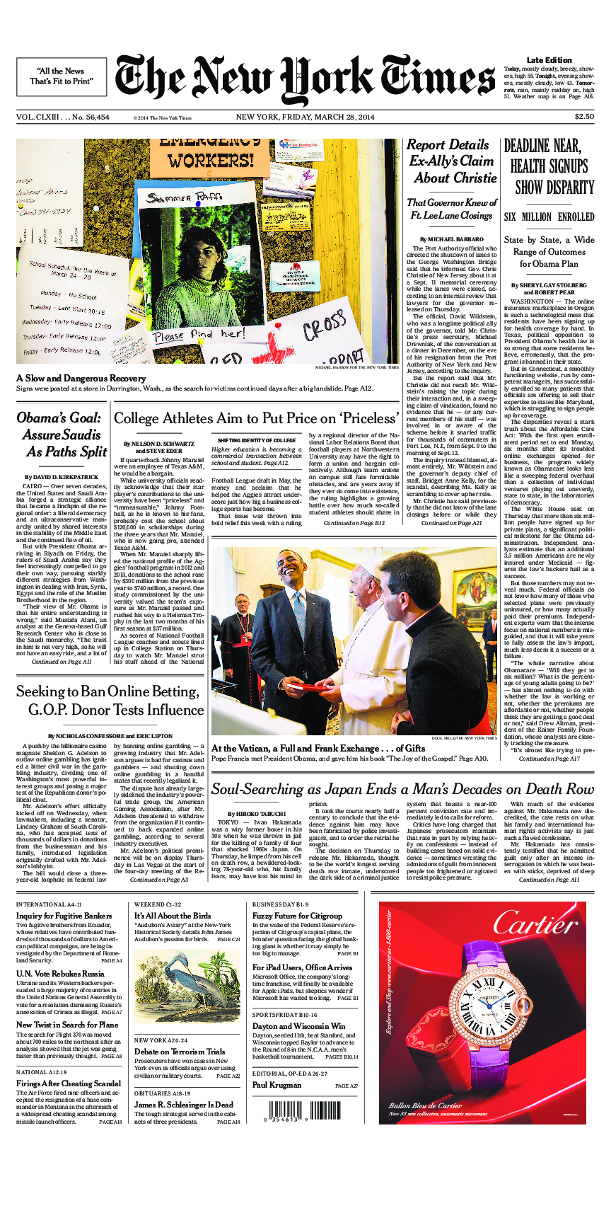 Prima-pagina-New-York-Times-del-2014-03-28