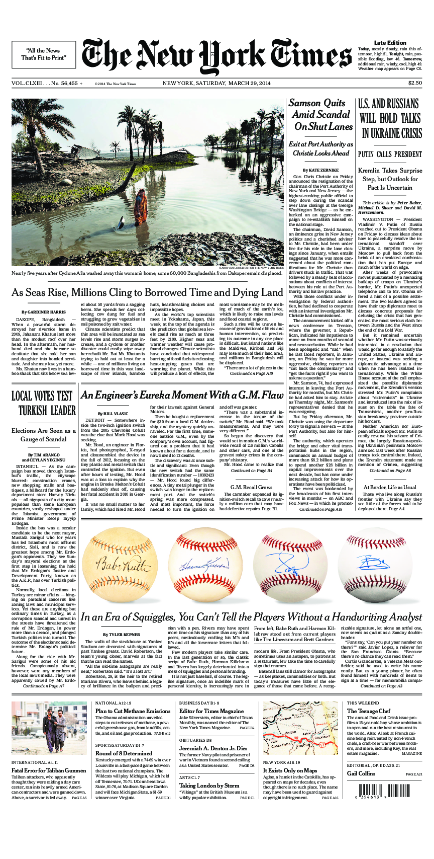 Prima-pagina-New-York-Times-del-2014-03-29