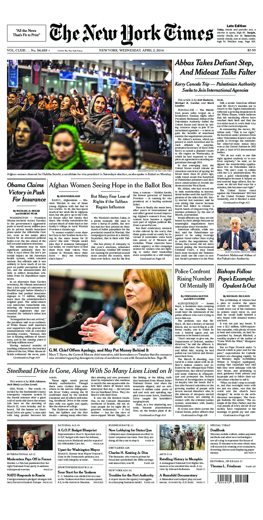 Prima-pagina-New-York-Times-del-2014-04-02